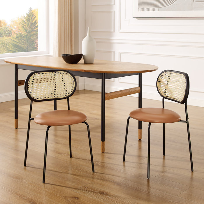 Bay Isle Home Cannelton Solid Rattan Back Dining Side Chair & Reviews